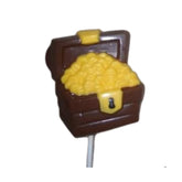 Pirate Treasure Chest Gold White Milk Chocolate Lollipop Suckers